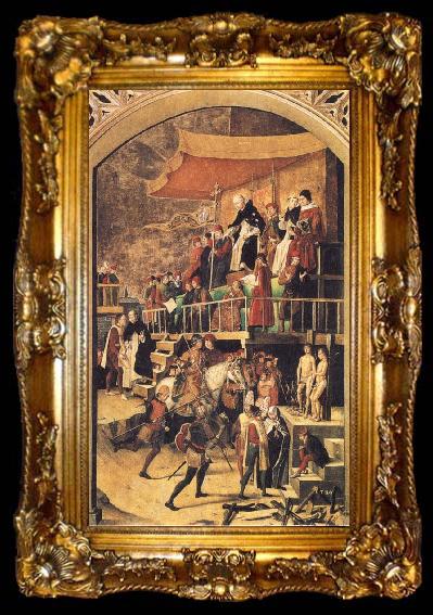 framed  BERRUGUETE, Pedro Court of Inquisition chaired by St Dominic, ta009-2